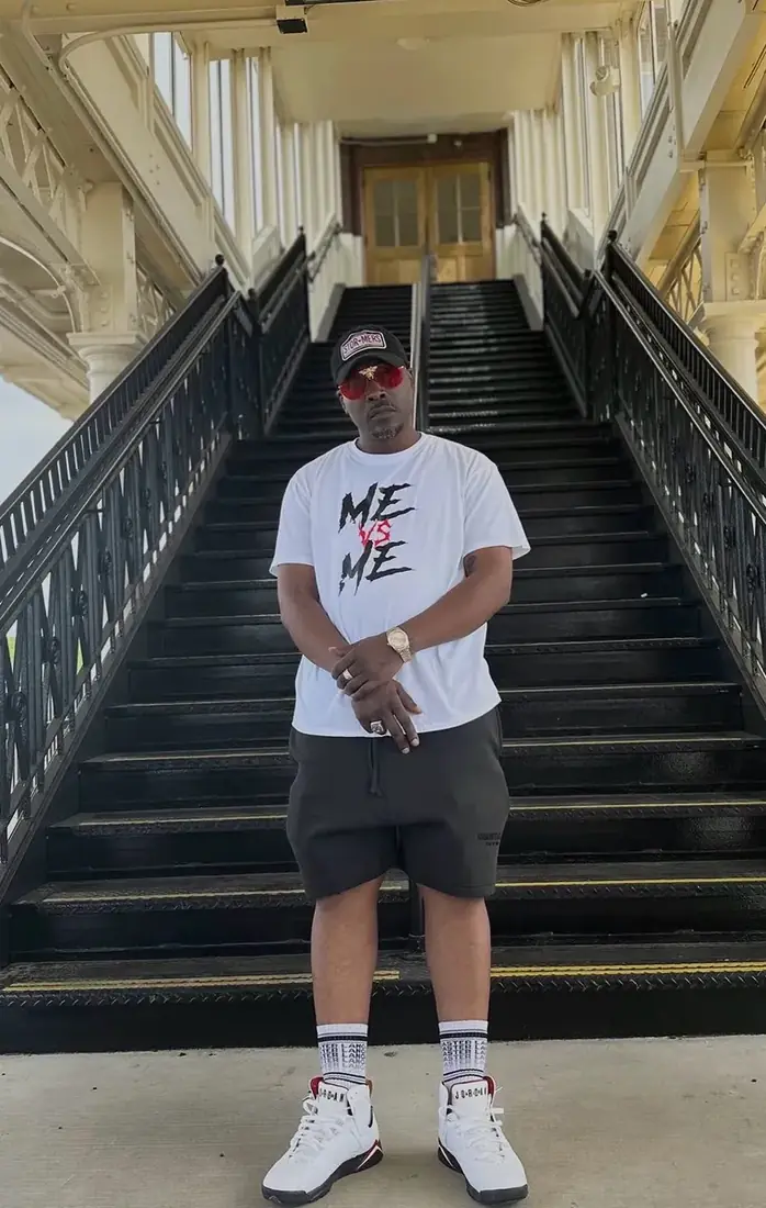 Full length portrait centered on the station staircase in Lancaster, PA, by Pixel Perfect Visuals